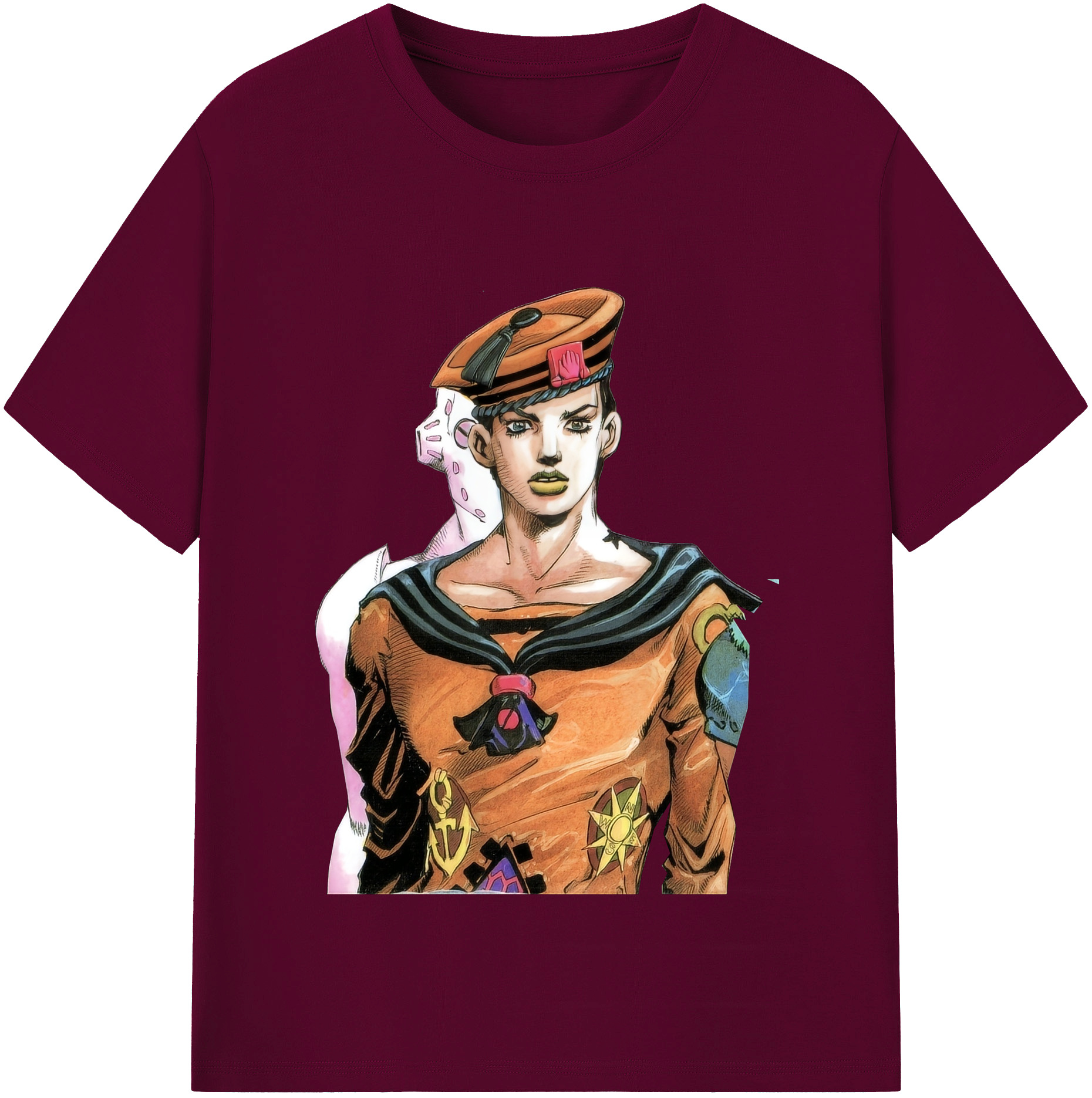 （画像用） ジョジョの奇妙な冒険 東方定助 JoJo's Bizarre Adventure Higashikata Josuke レディースカジュアルプリントTシャツ（綿100％）